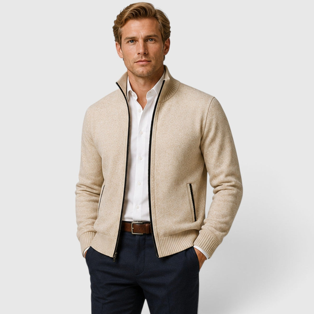 Brant | Smart Collared Zip Up Cardigan