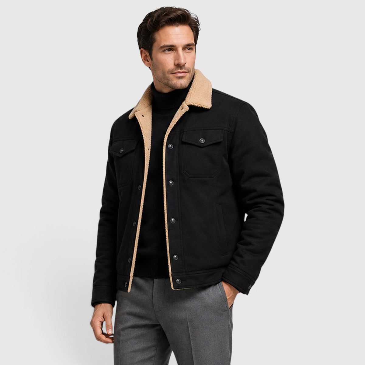 Chester | Rugged Sherpa-Lined Snap-Front Jacket