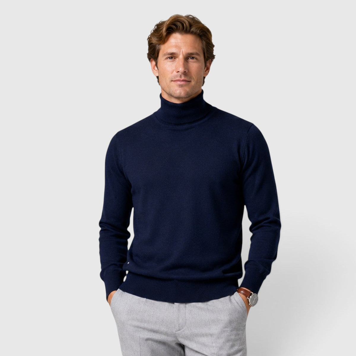 Nathaniel | Warm Wool-Blend Turtleneck Jumper for Men