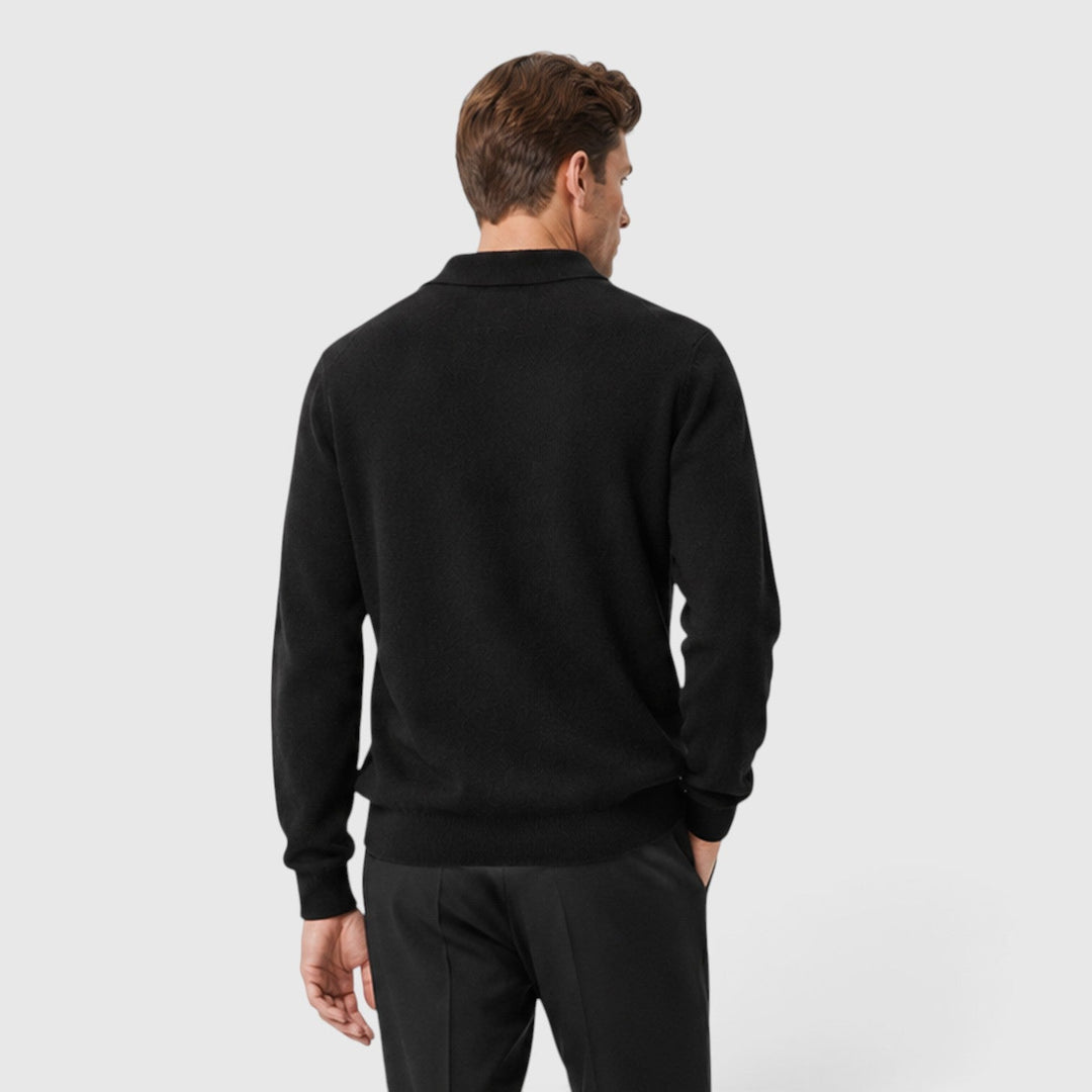 Clay | Refined Long-Sleeve Polo Sweater