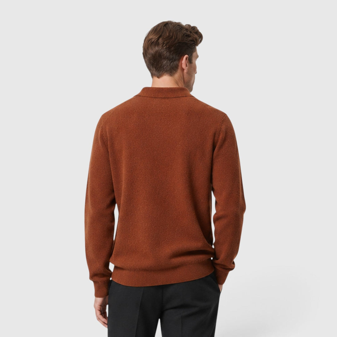 Clay | Refined Long-Sleeve Polo Sweater