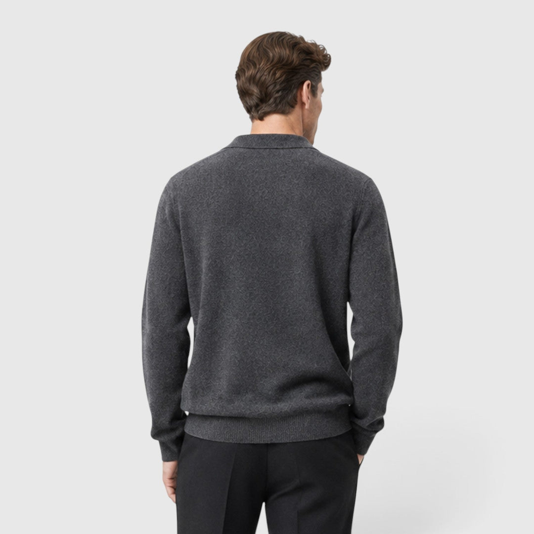 Clay | Refined Long-Sleeve Polo Sweater
