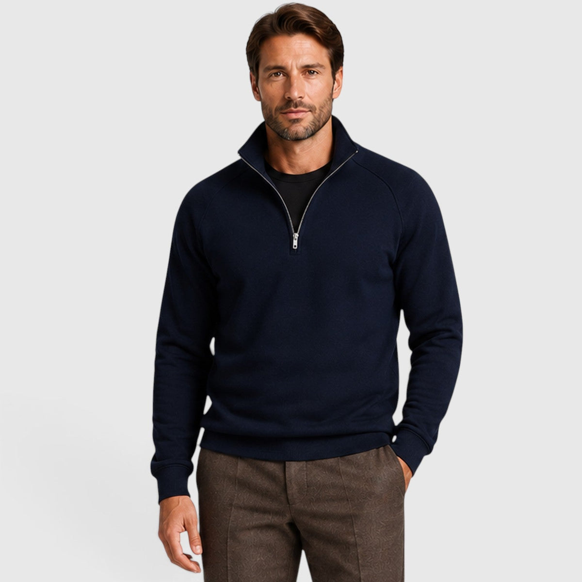 Rhett | Sleek Zip Neck Fleece Sweater for Men