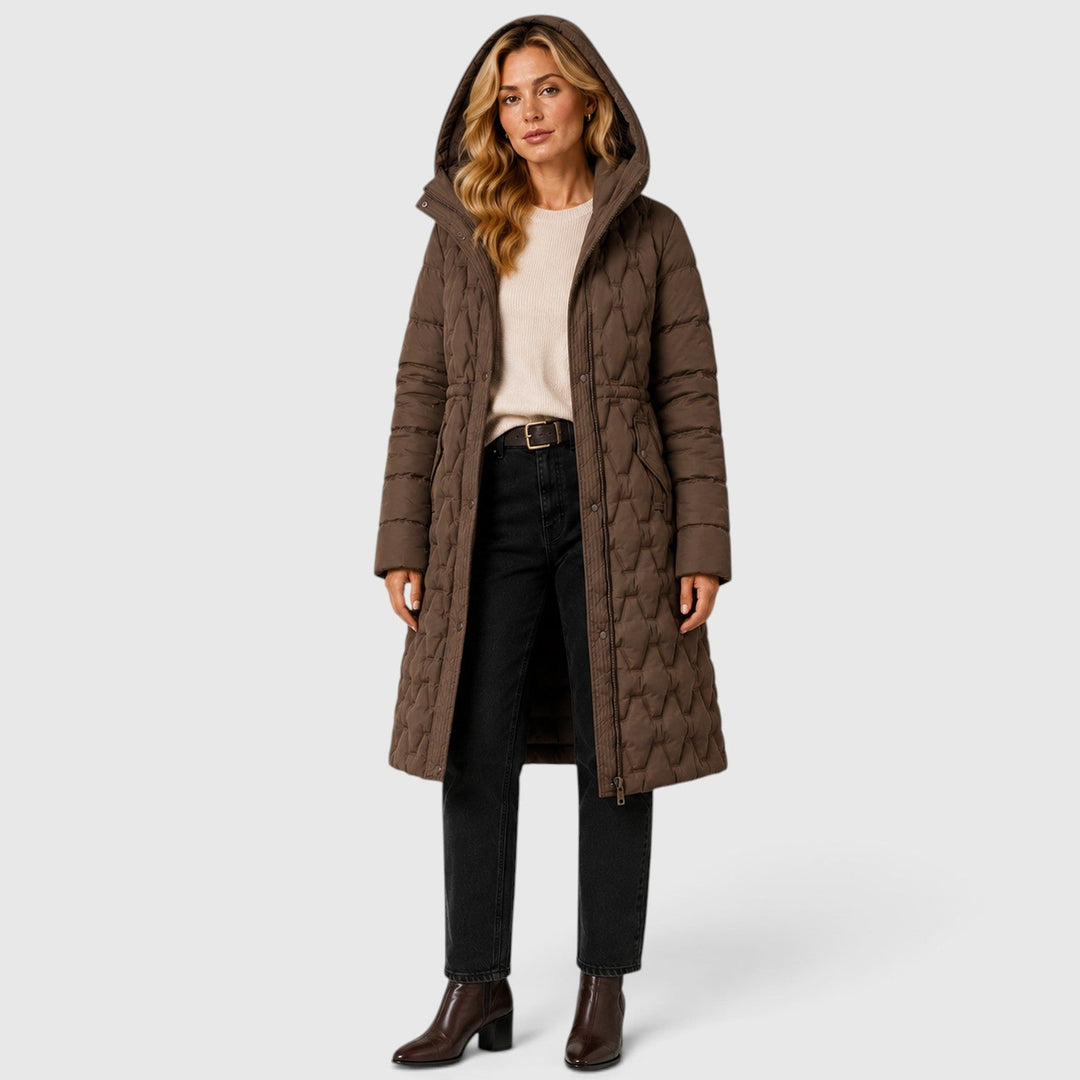 Isla | Women's Refined Long Hooded Puffer Coat