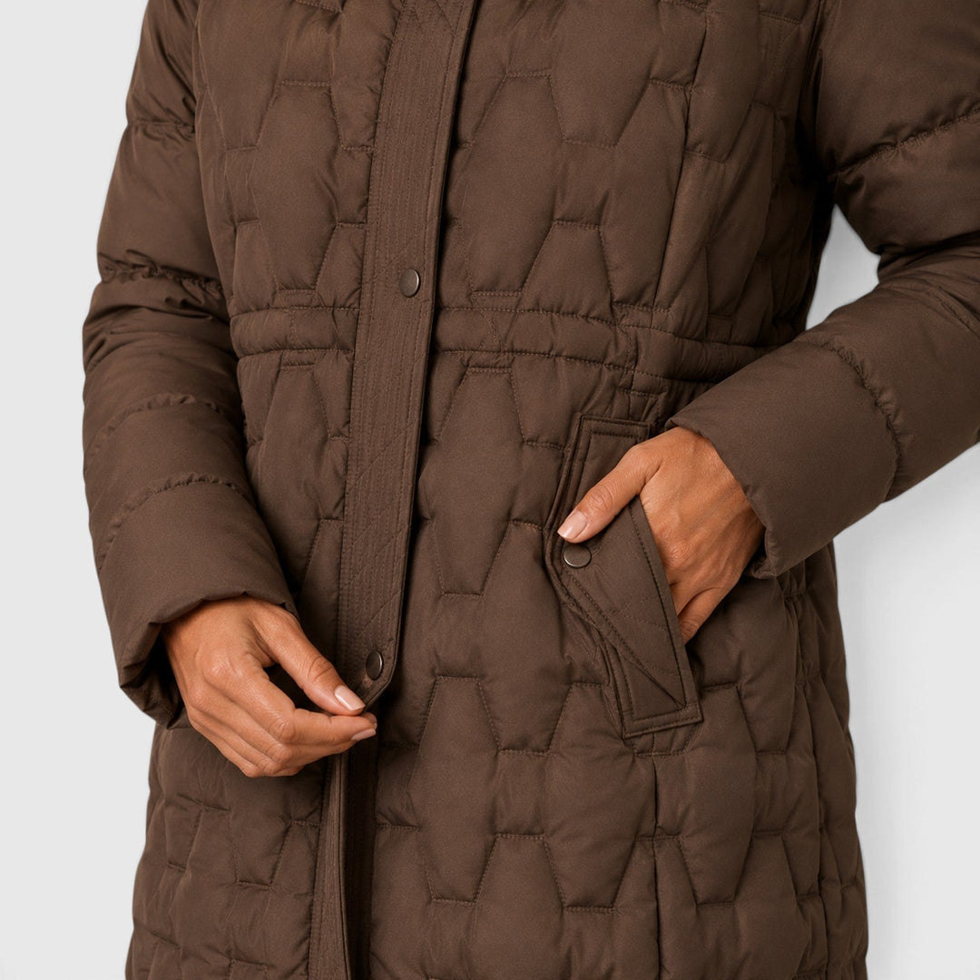 Isla | Women's Refined Long Hooded Puffer Coat