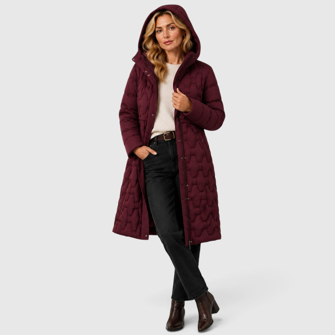 Isla | Women's Refined Long Hooded Puffer Coat