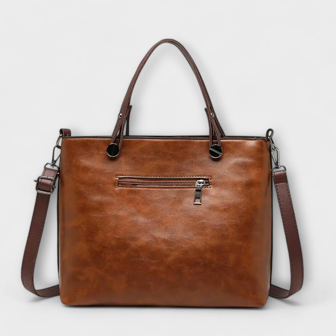 Lora | Classic Leather Tote Bag for Women