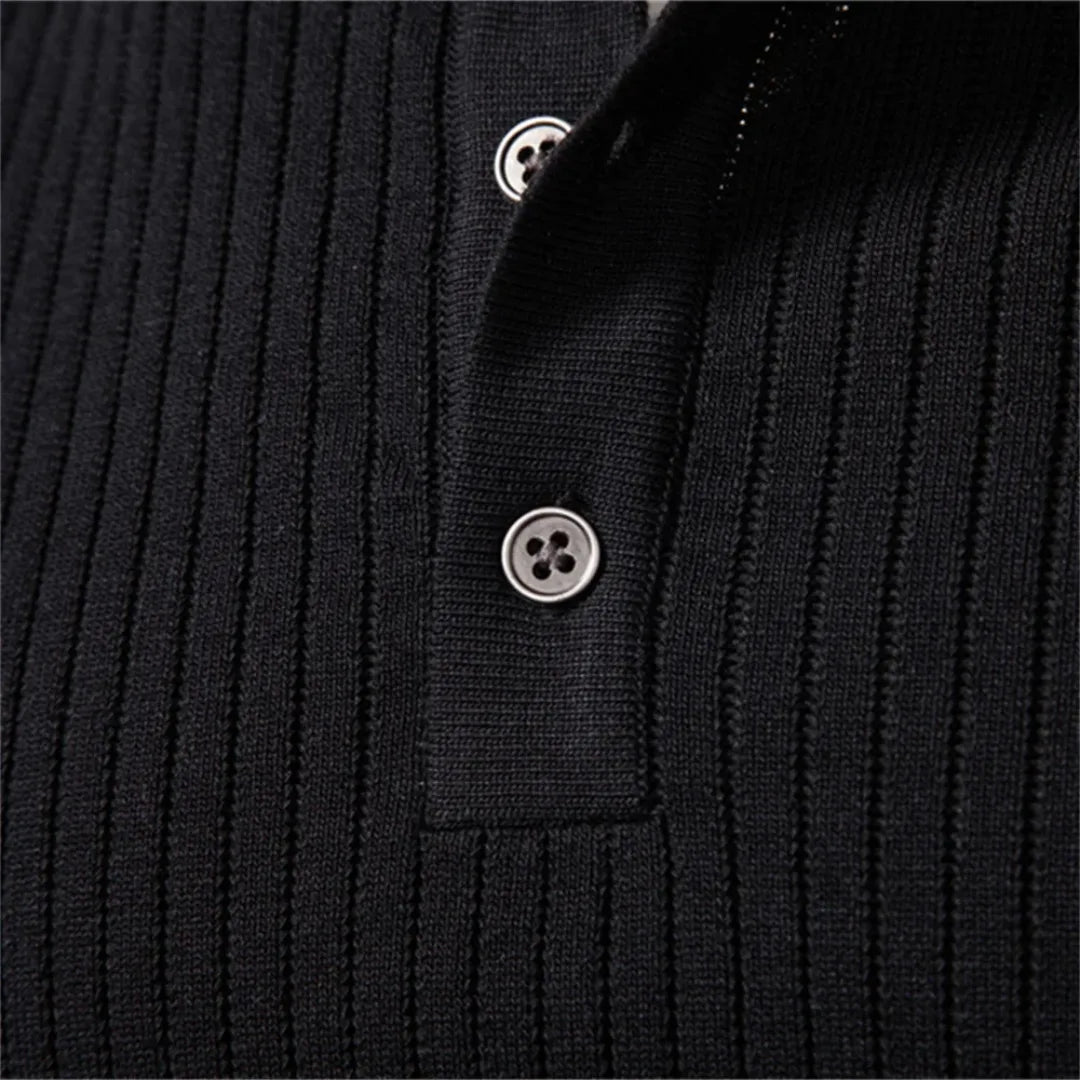 Nico | Fitted Round-Neck Jumper with Button Closure for Men
