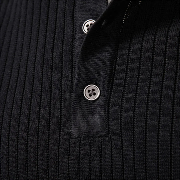 Nico | Fitted Round-Neck Jumper with Button Closure for Men