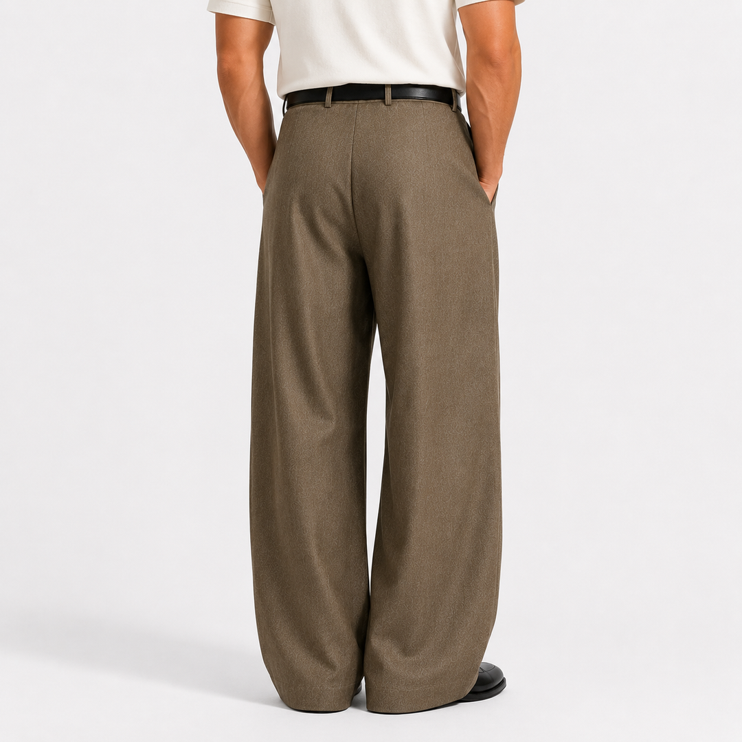 Rourke | Relaxed Wide-Leg Pleated Trousers for Men