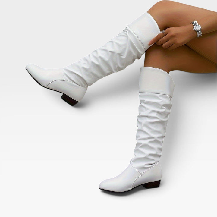 Theodosia | Relaxed Knee High Block Heel Boots Women