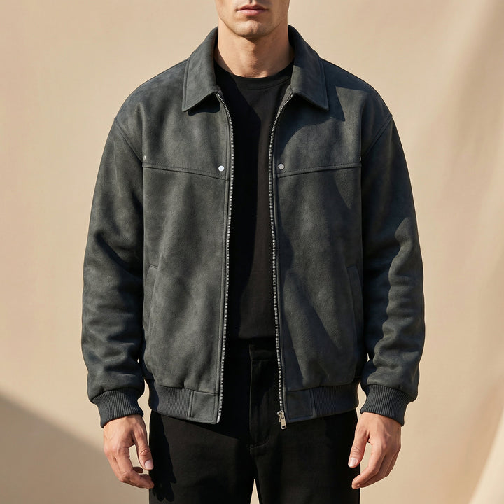 Kellan | Refined Leather Jacket for Men's Textured Outerwear