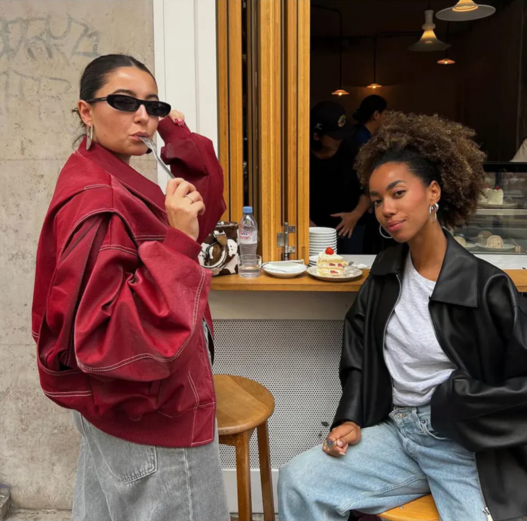 Seraphina | Relaxed Oversized Leather Bomber Jacket