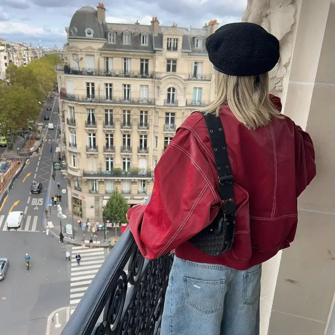 Seraphina | Relaxed Oversized Leather Bomber Jacket