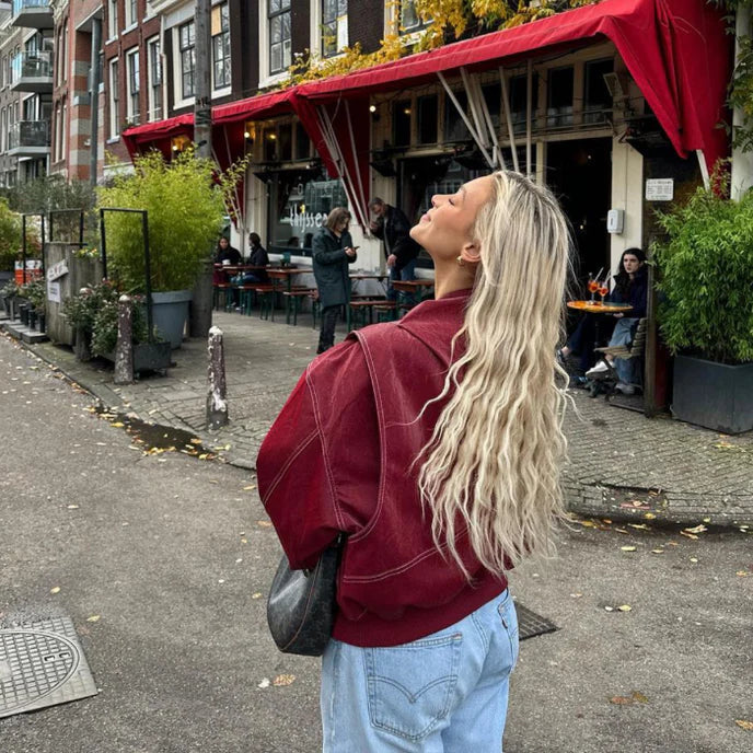 Seraphina | Relaxed Oversized Leather Bomber Jacket