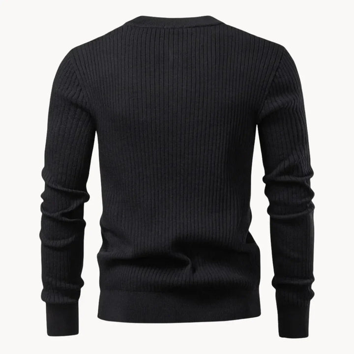 Nico | Fitted Round-Neck Jumper with Button Closure for Men
