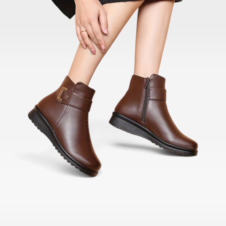 Rosamund | Supportive Orthopedic Leather Ankle Boots Women