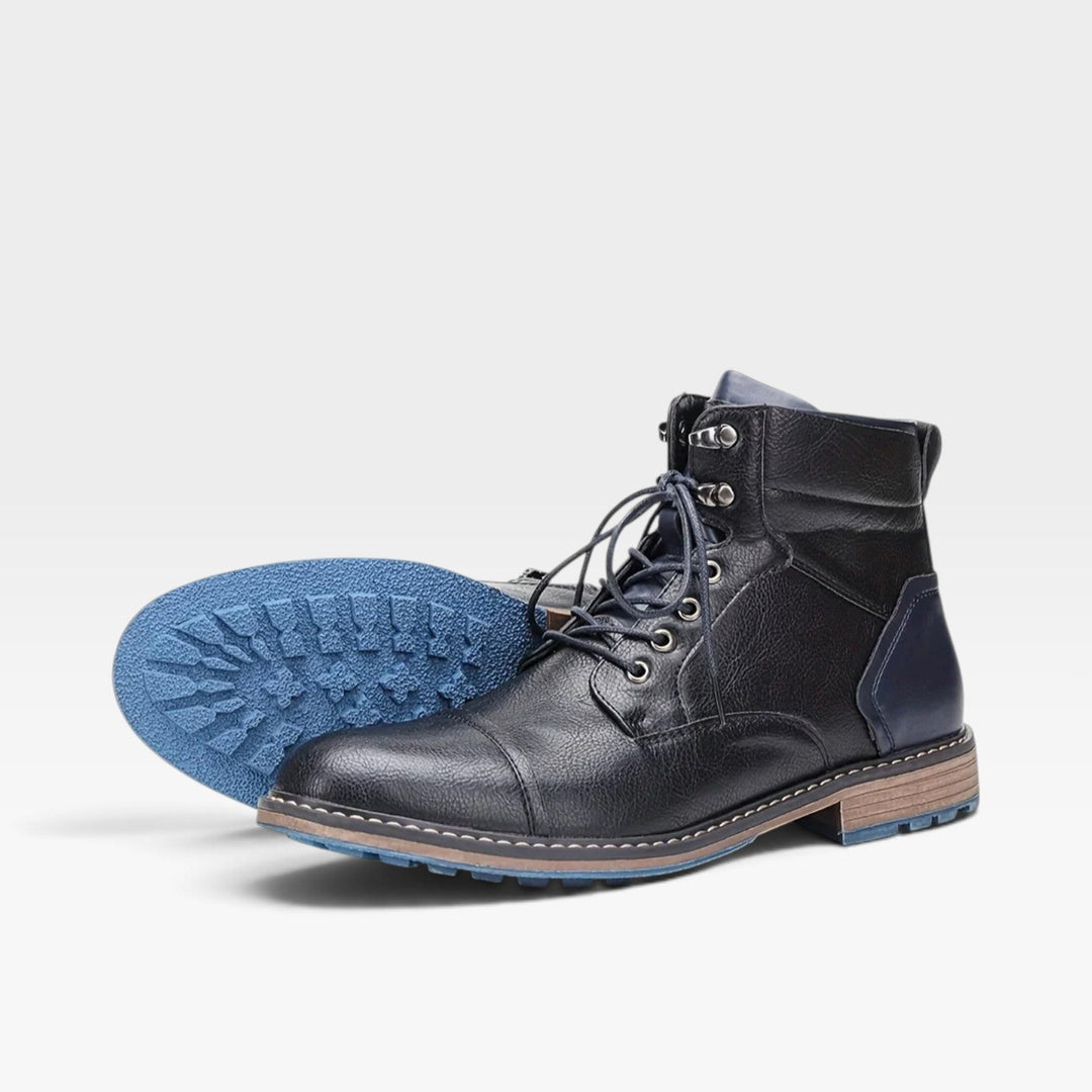 Aubrey | Sharp Contrast Sole Leather Ankle Boots