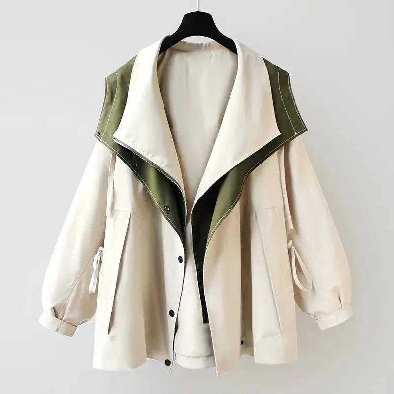 Margot | Relaxed Hooded Drawstring Trench Coat for Women