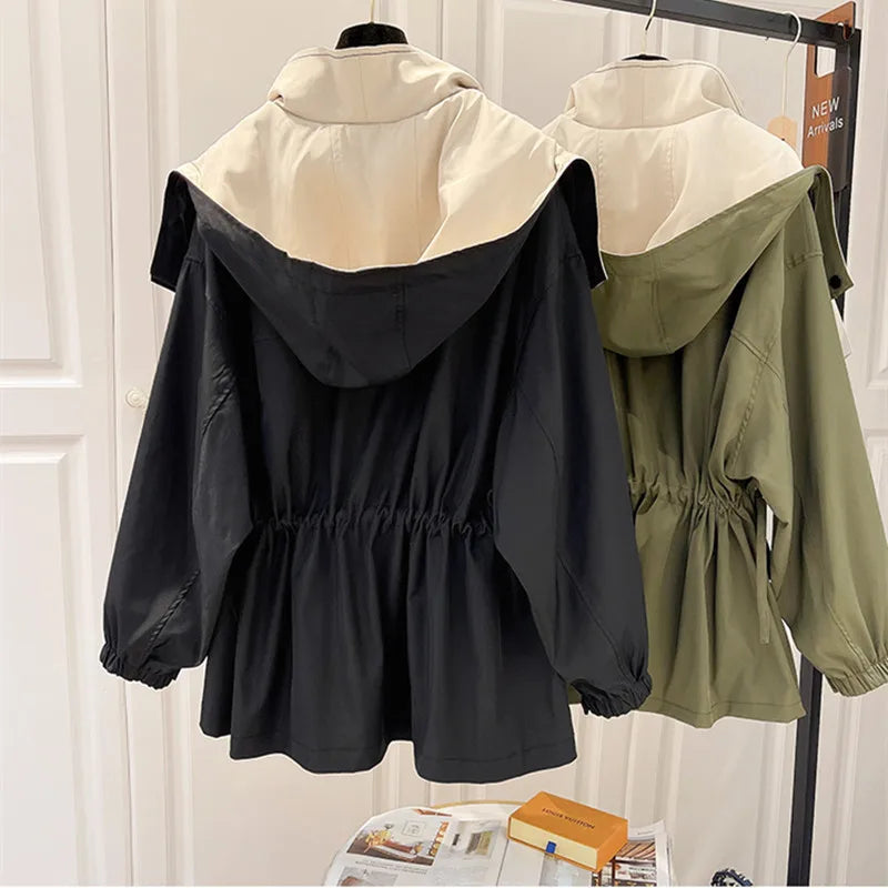 Margot | Relaxed Hooded Drawstring Trench Coat for Women
