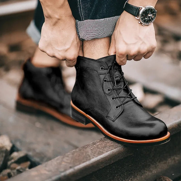 Boyd | Smart Buckle Strap Leather Ankle Boots