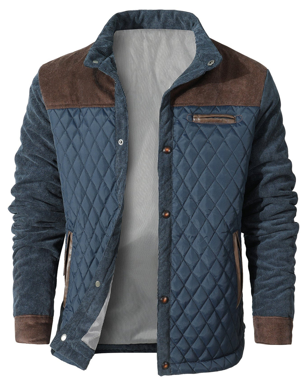 Percy | Sleek Quilted Jacket with Suede Trim for Men's Layering