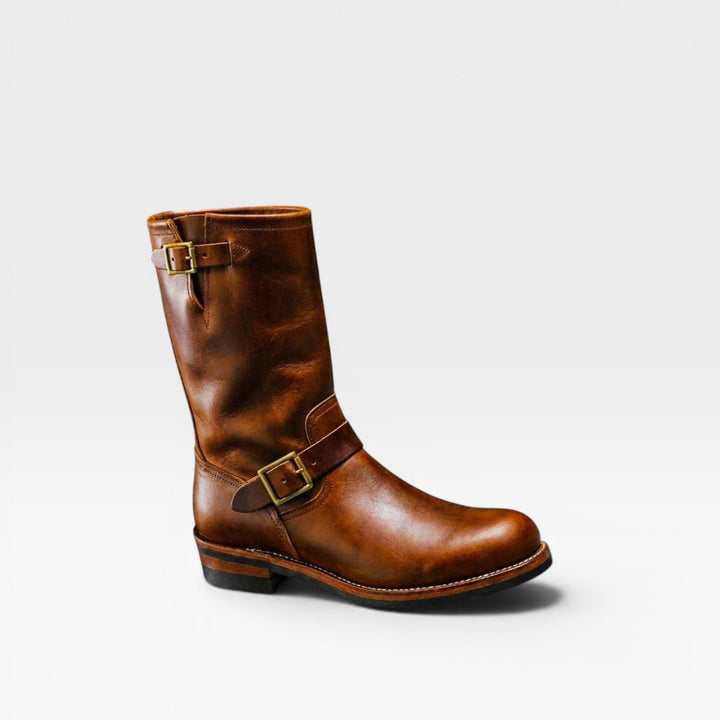 Anselm | Rugged Buckle Strap Leather Mens Boots
