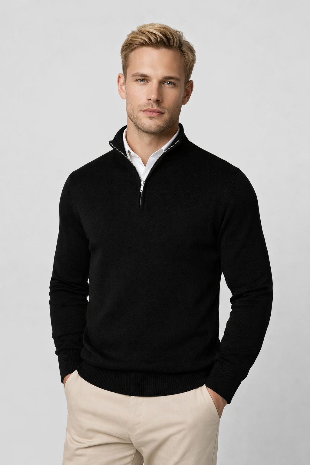 Aldric | Warm Half-Zip Turtleneck Sweater for Men