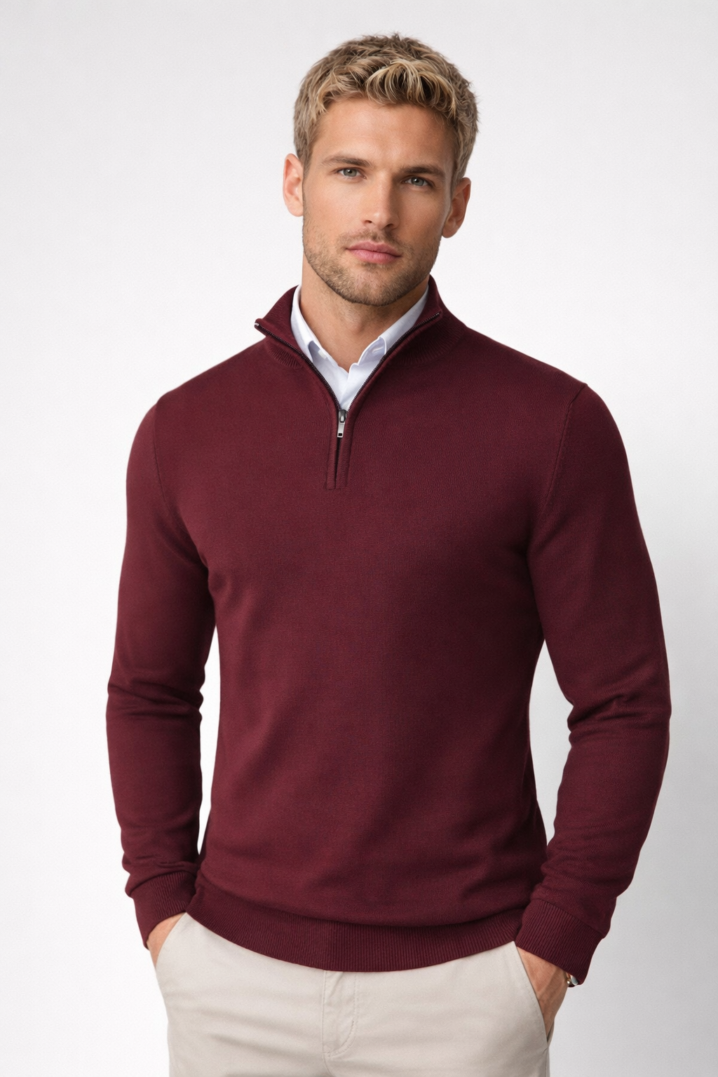 Aldric | Warm Half-Zip Turtleneck Sweater for Men