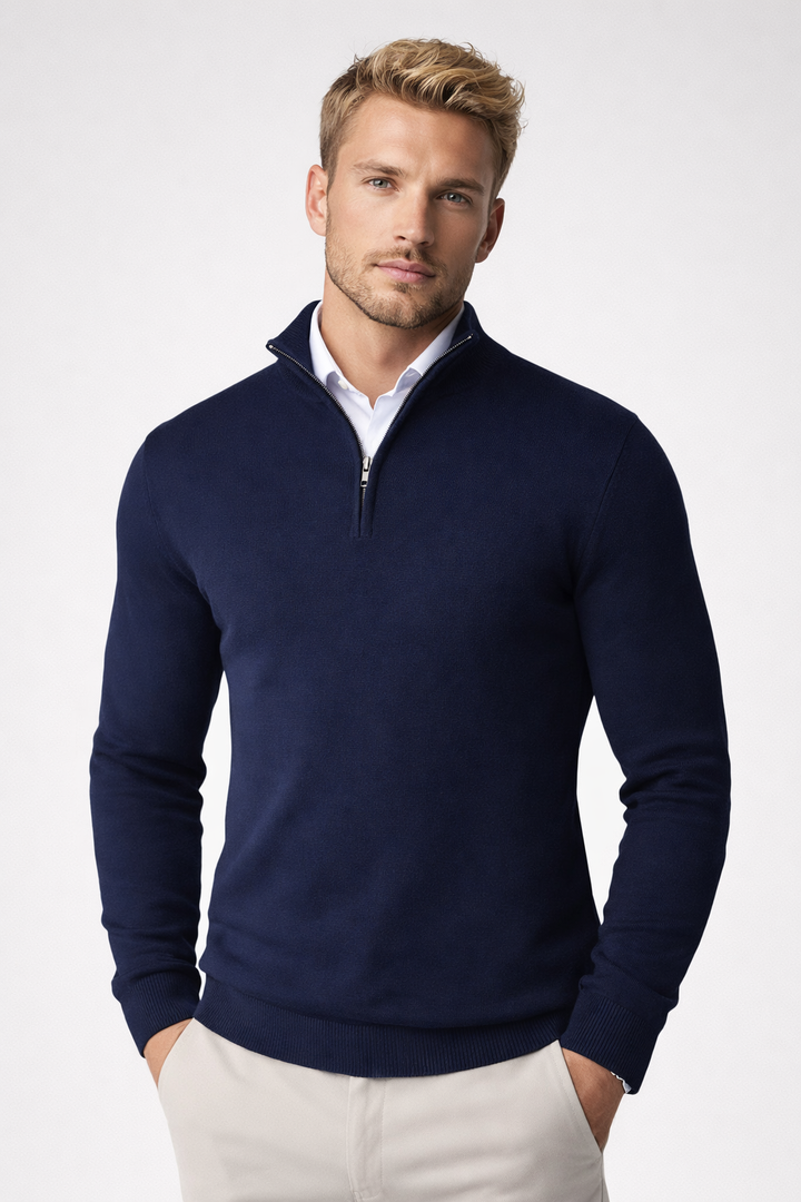 Aldric | Warm Half-Zip Turtleneck Sweater for Men