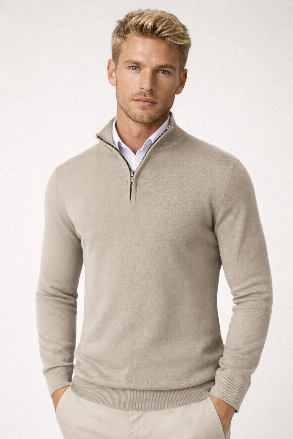 Aldric | Warm Half-Zip Turtleneck Sweater for Men
