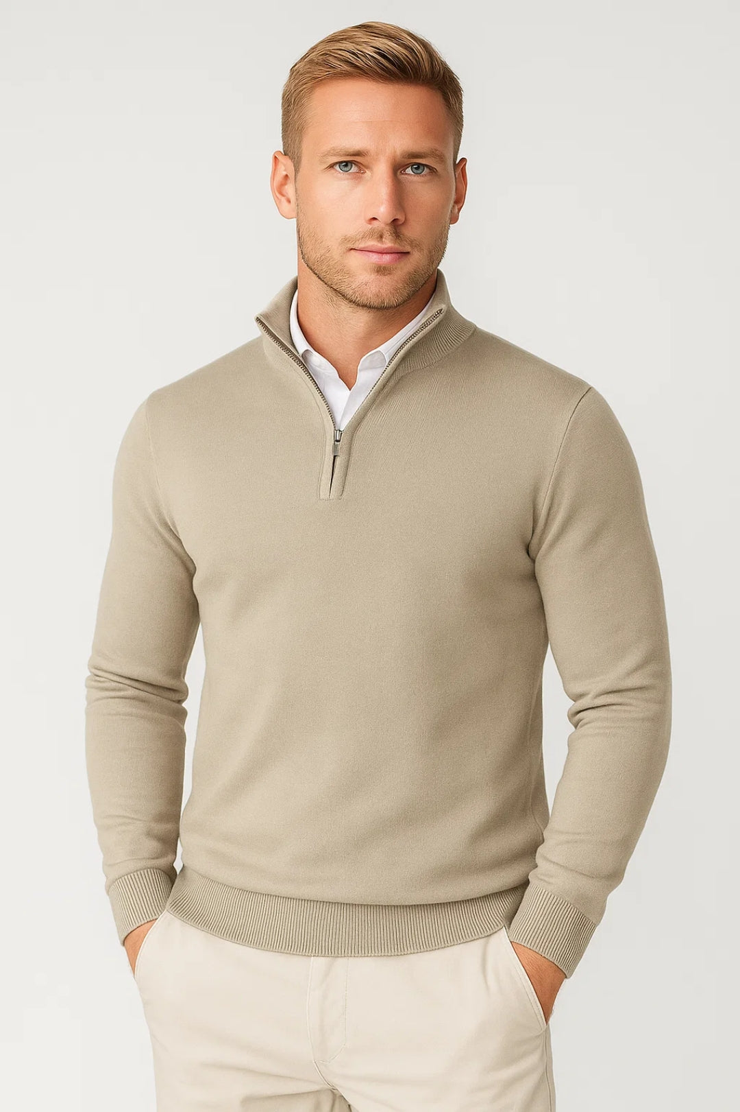 Aldric | Warm Half-Zip Turtleneck Sweater for Men