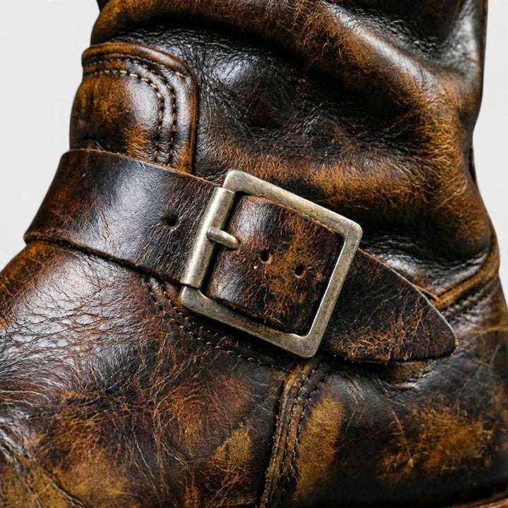 Anselm | Rugged Buckle Strap Leather Mens Boots