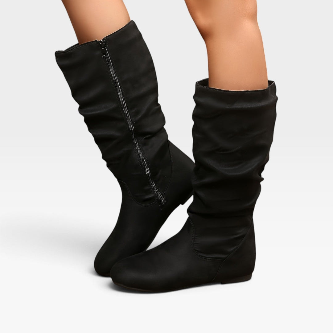 Zinnia | Effortless Slouchy Wide Fit Knee High Boots Women