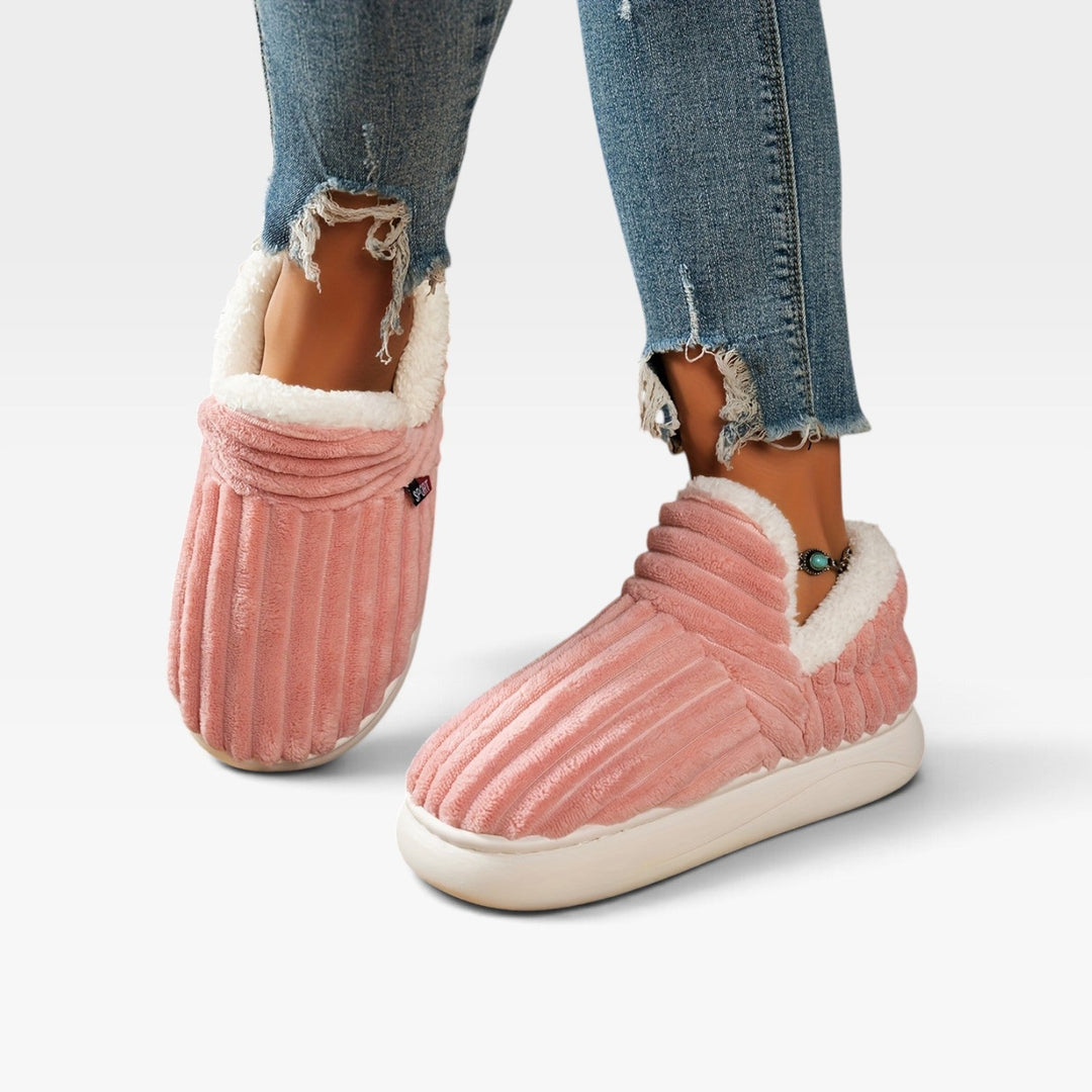 Millicent | Cozy Fleece-Lined Corduroy Slipper Boots Women