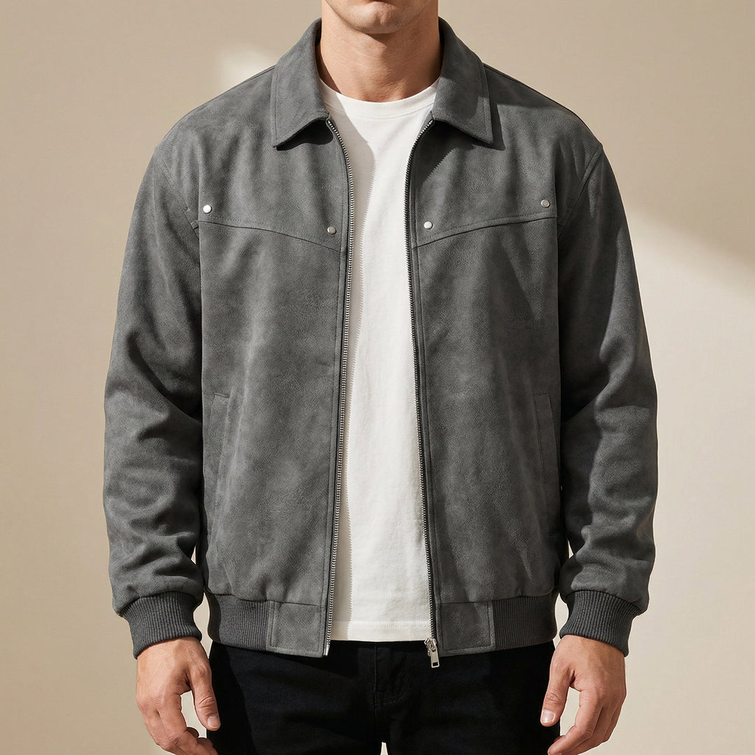 Kellan | Refined Leather Jacket for Men's Textured Outerwear