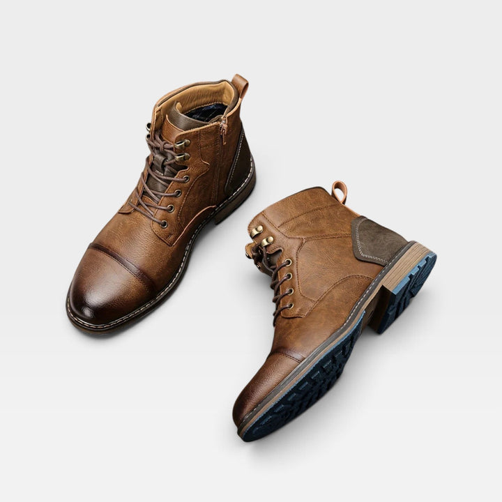 Aubrey | Sharp Contrast Sole Leather Ankle Boots