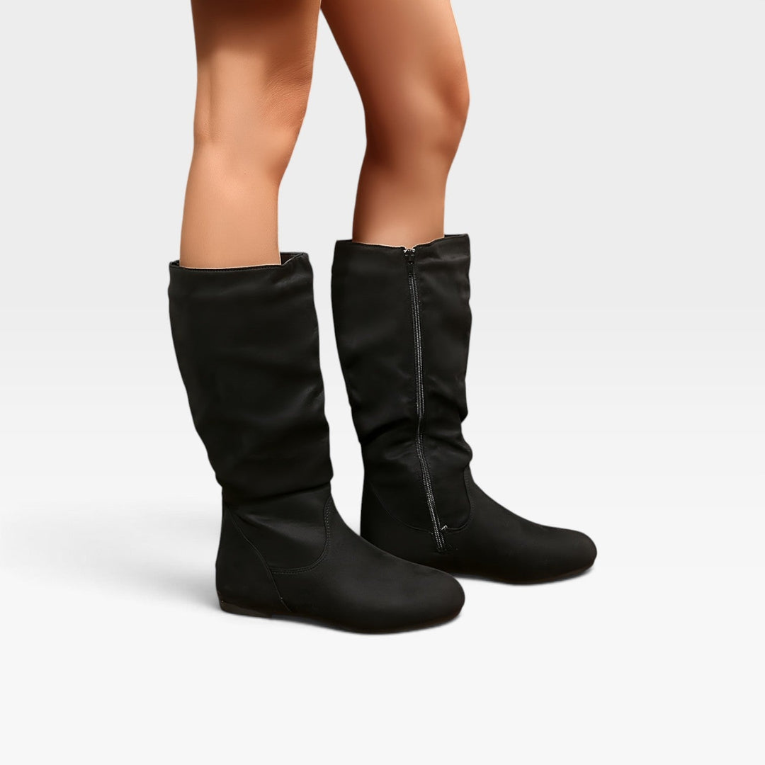 Zinnia | Effortless Slouchy Wide Fit Knee High Boots Women