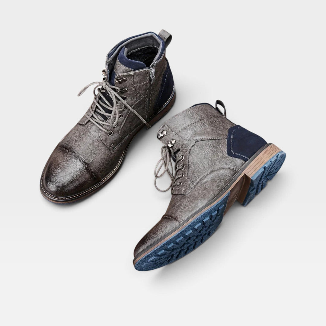 Aubrey | Sharp Contrast Sole Leather Ankle Boots