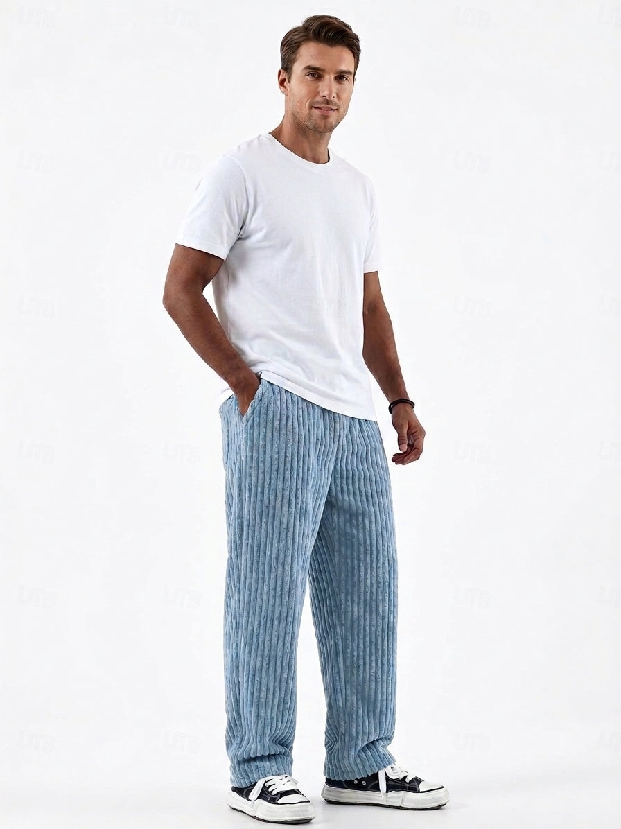 Stanton | Relaxed Casual Trousers Men Wide-Leg Corduroy