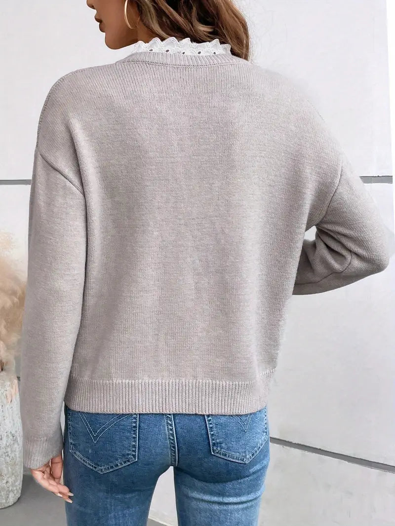Kaitlyssa | Chic Lace-Trim Womens Jumper