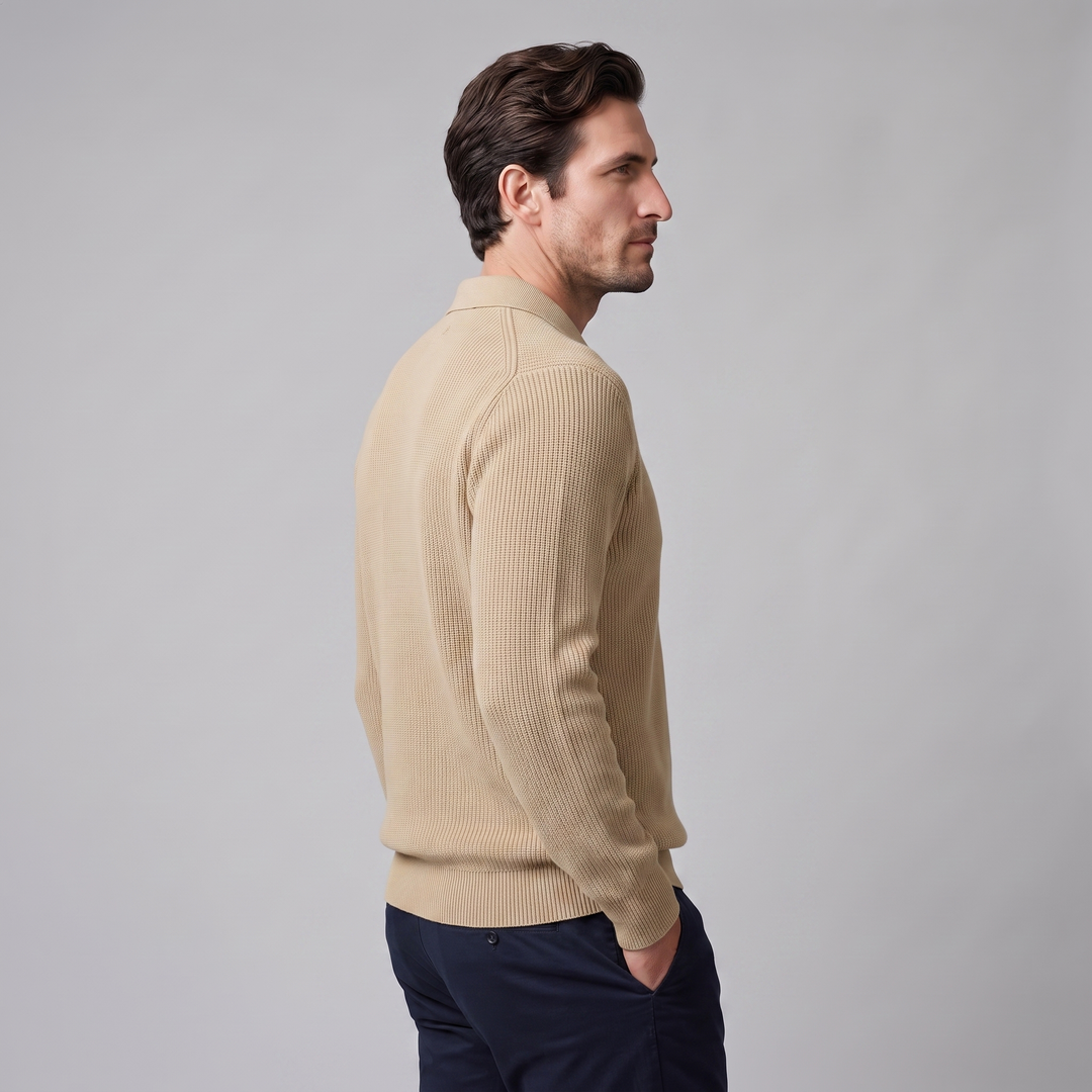 Soren | Sharp Quarter Zip Polo Knitted Sweater