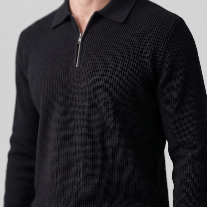 Soren | Sharp Quarter Zip Polo Knitted Sweater