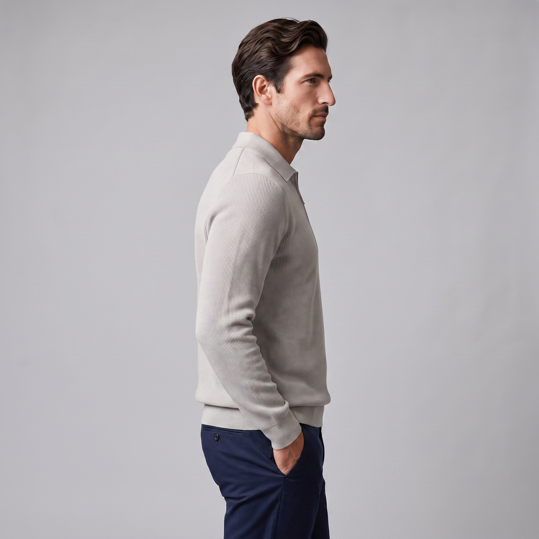 Soren | Sharp Quarter Zip Polo Knitted Sweater