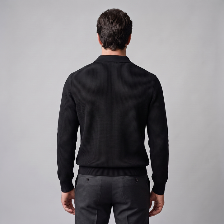 Soren | Sharp Quarter Zip Polo Knitted Sweater