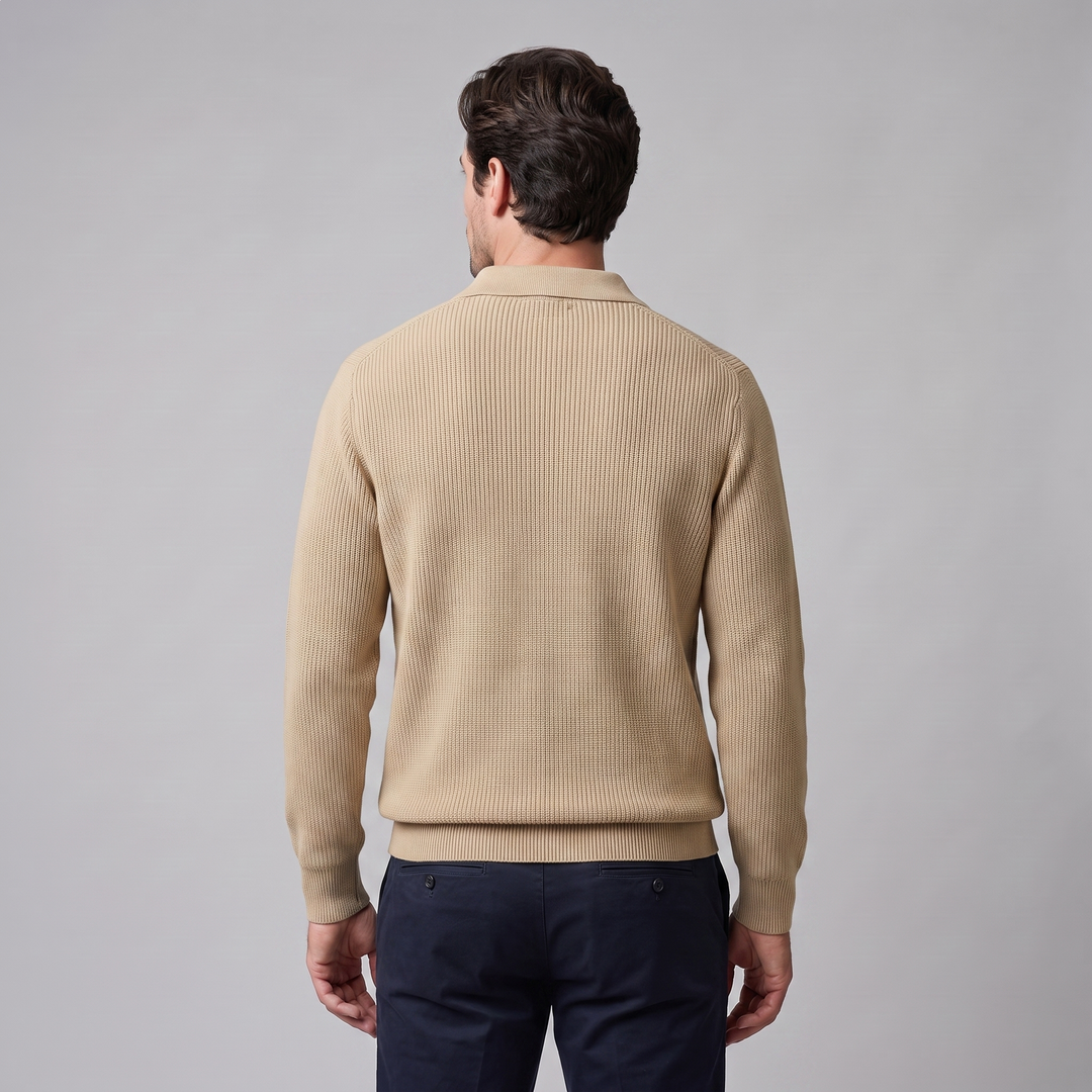 Soren | Sharp Quarter Zip Polo Knitted Sweater