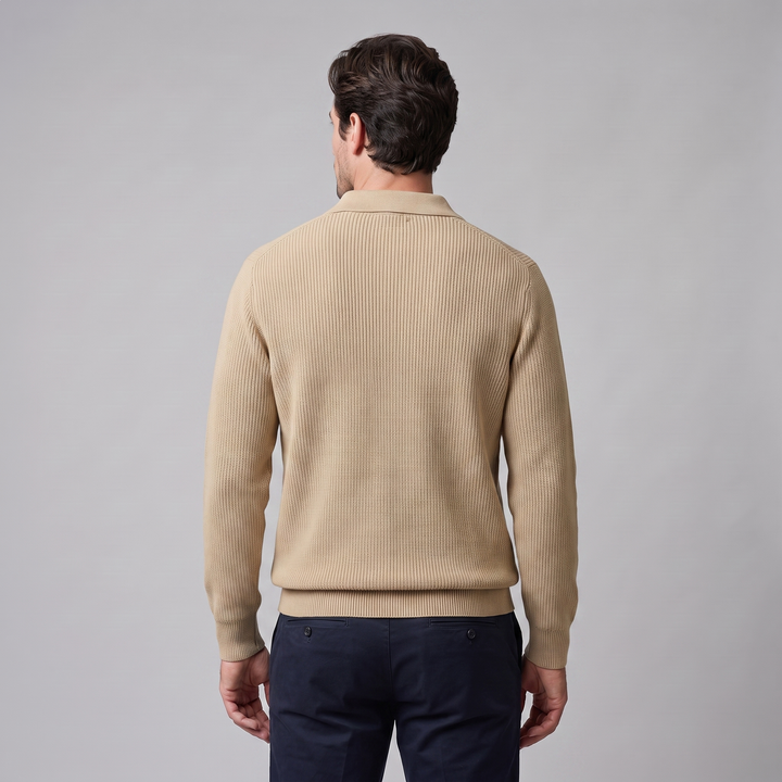 Soren | Sharp Quarter Zip Polo Knitted Sweater