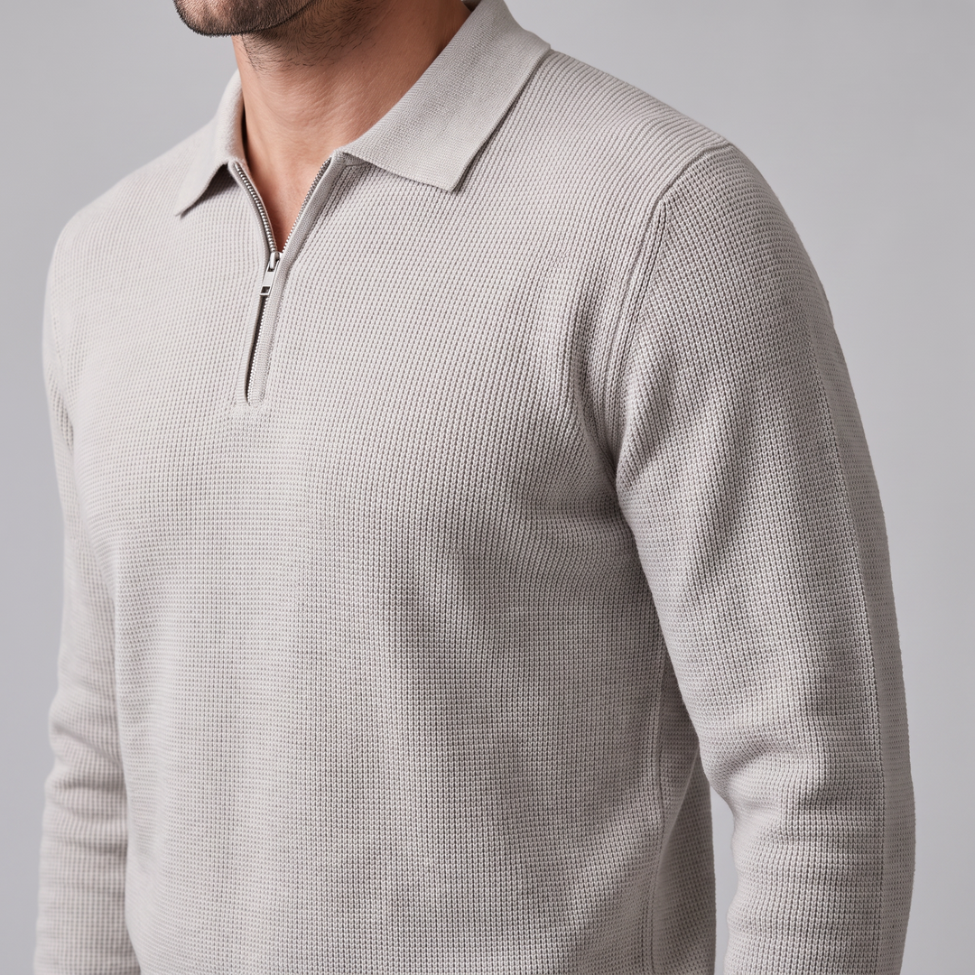 Soren | Sharp Quarter Zip Polo Knitted Sweater