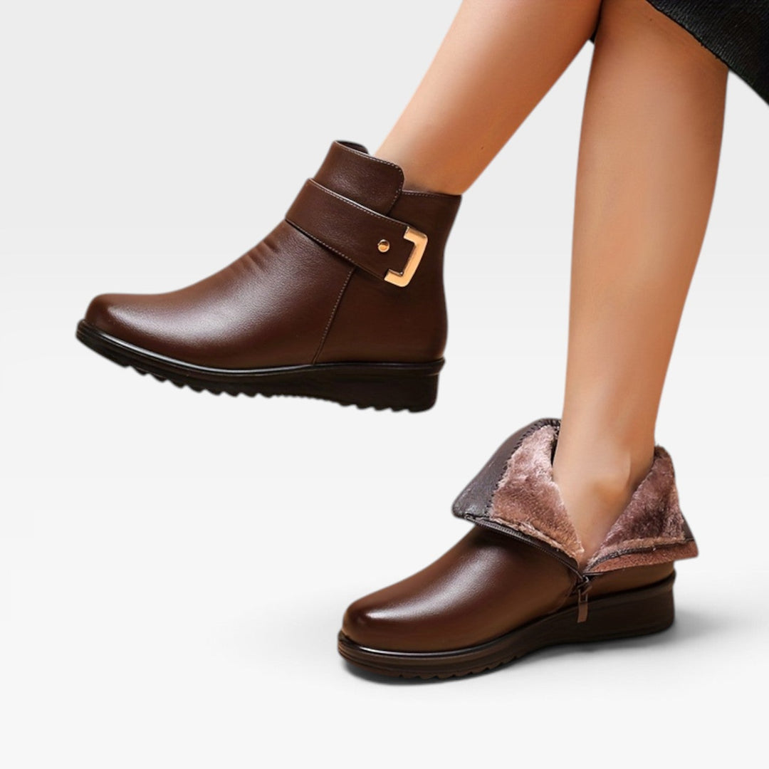 Rosamund | Supportive Orthopedic Leather Ankle Boots Women