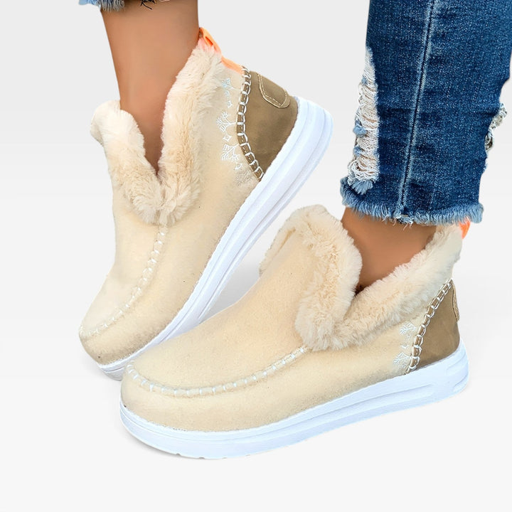 Clarissa | Plush Wool Felt Winter Ankle Boots Women